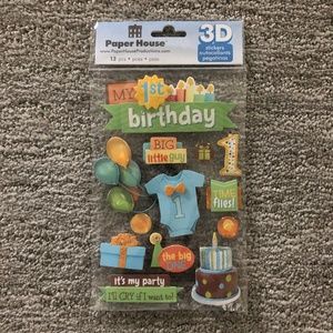 First Birthday 3D Stickers - Baby/Toddler